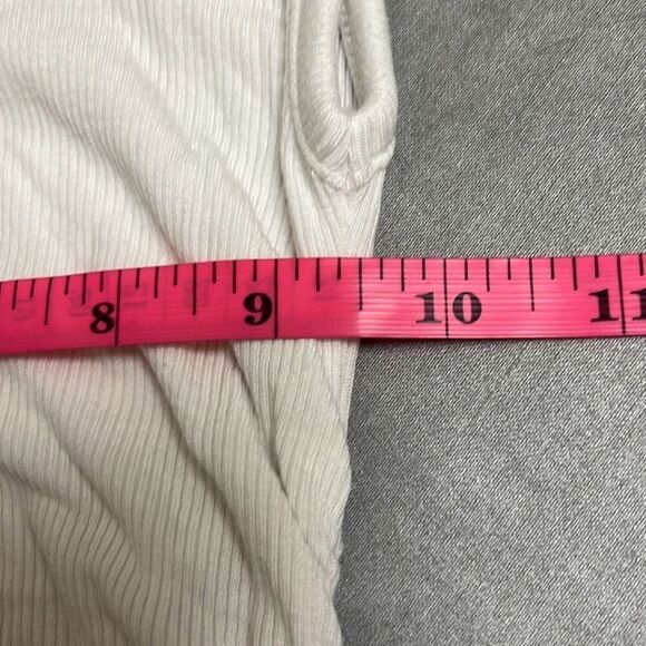 Revolve nPhilanthropy White Ribbed Prince Tank Thong Bodysuit Ruched Side XS NWT - Picture 10 of 11